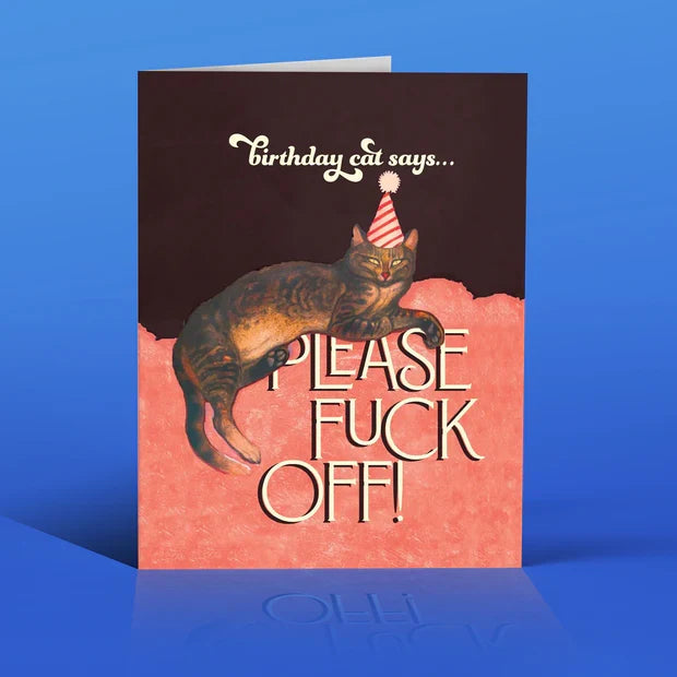 " Birthday Cat Says " Card