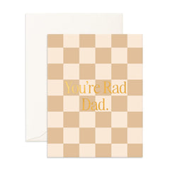 " Rad Dad Caramel Check " Greeting Card